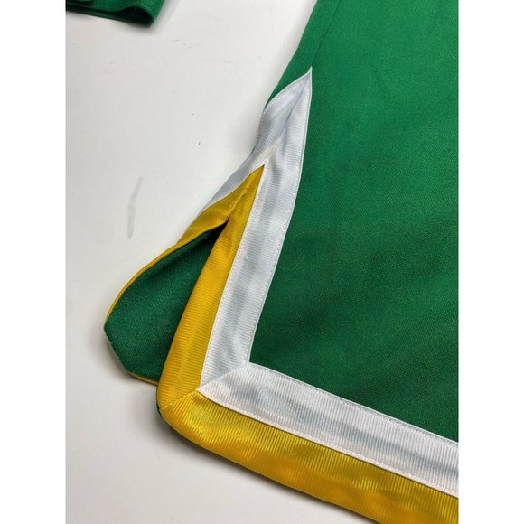 DELF Boston Basket Ball Jacket Vintage Snap ButtonMens Size XL Green and Yellow - Picture 7 of 9